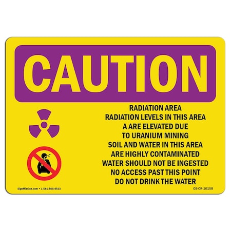 Signmission OSHA RADIATION Radiation Area Radiation Levels 5in X 3.5in, 10PK, 3.5" H, 5" W, Landscape, PK10 OS-CR-D-35-L-10158-10PK